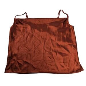 Forever 21 Women’s Large Satin Cowl Neck Cami Tank Top Brown